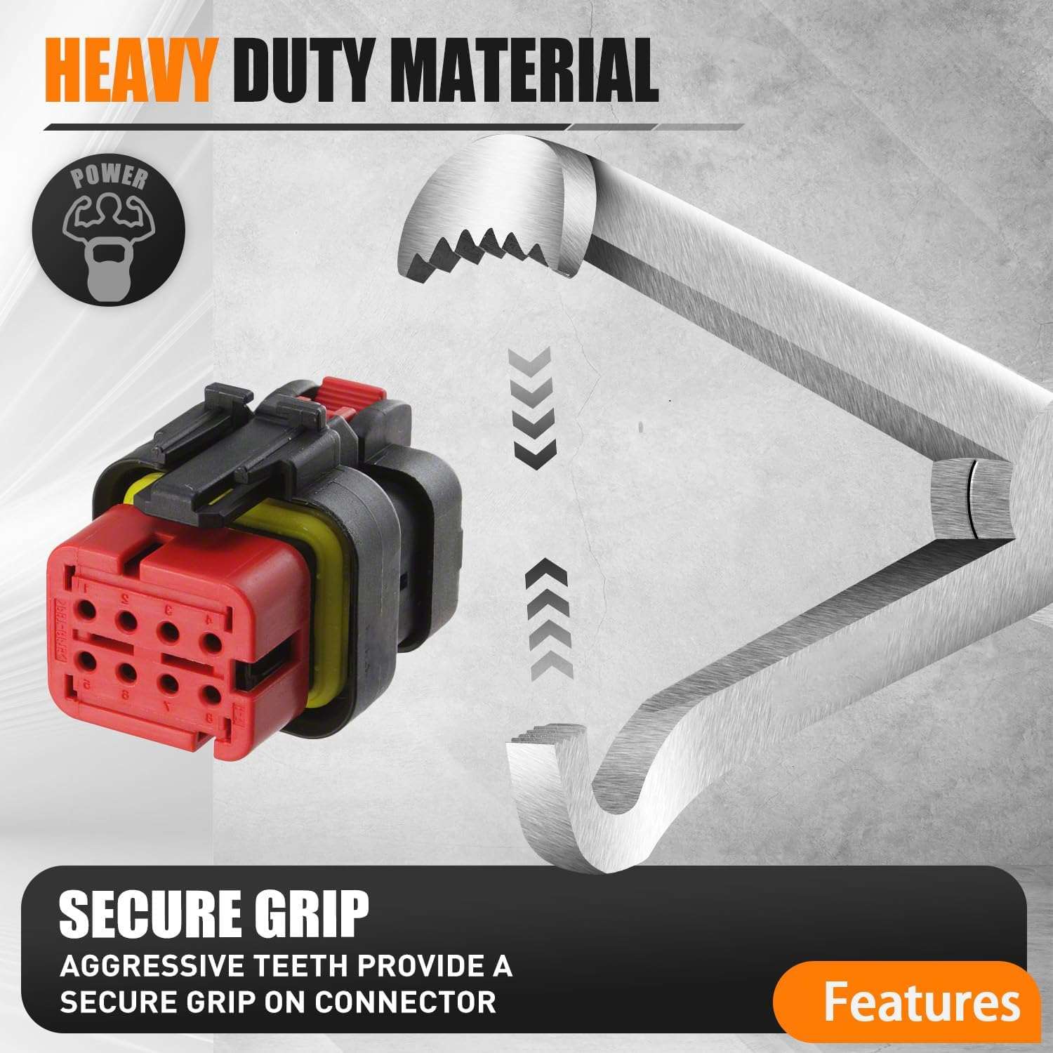 2-Piece Electrical Disconnect Pliers Set - Automotive Connector Removal Tool for Fuel Line, Hose & Push-Tab Plugs (Wire Cutting Pliers + Red Connector) image number 3