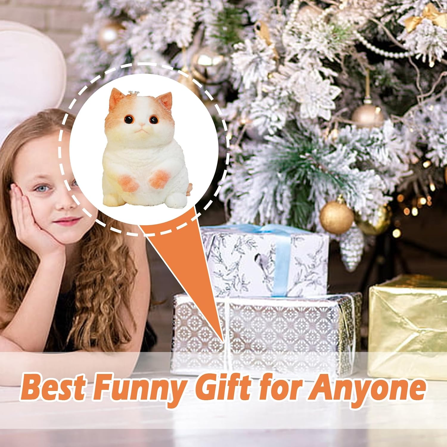 Taba Giant Cat Squishy for Kids Adults, Big Furry Cat Squishy Toys for Stress Relief, Super Soft Squeeze Fidget Toy (Crown Cat) image number 1