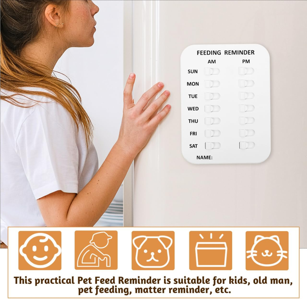 STOBOK 2Pcs Feeding Reminder Cat Feeding Chart Cat Feed Chart Dog Fed Sign Cat Necessities Dog Feeder Reminder Medication Reminder Tools Daily Indication Tool for Medicine and Food Tracking image number 2