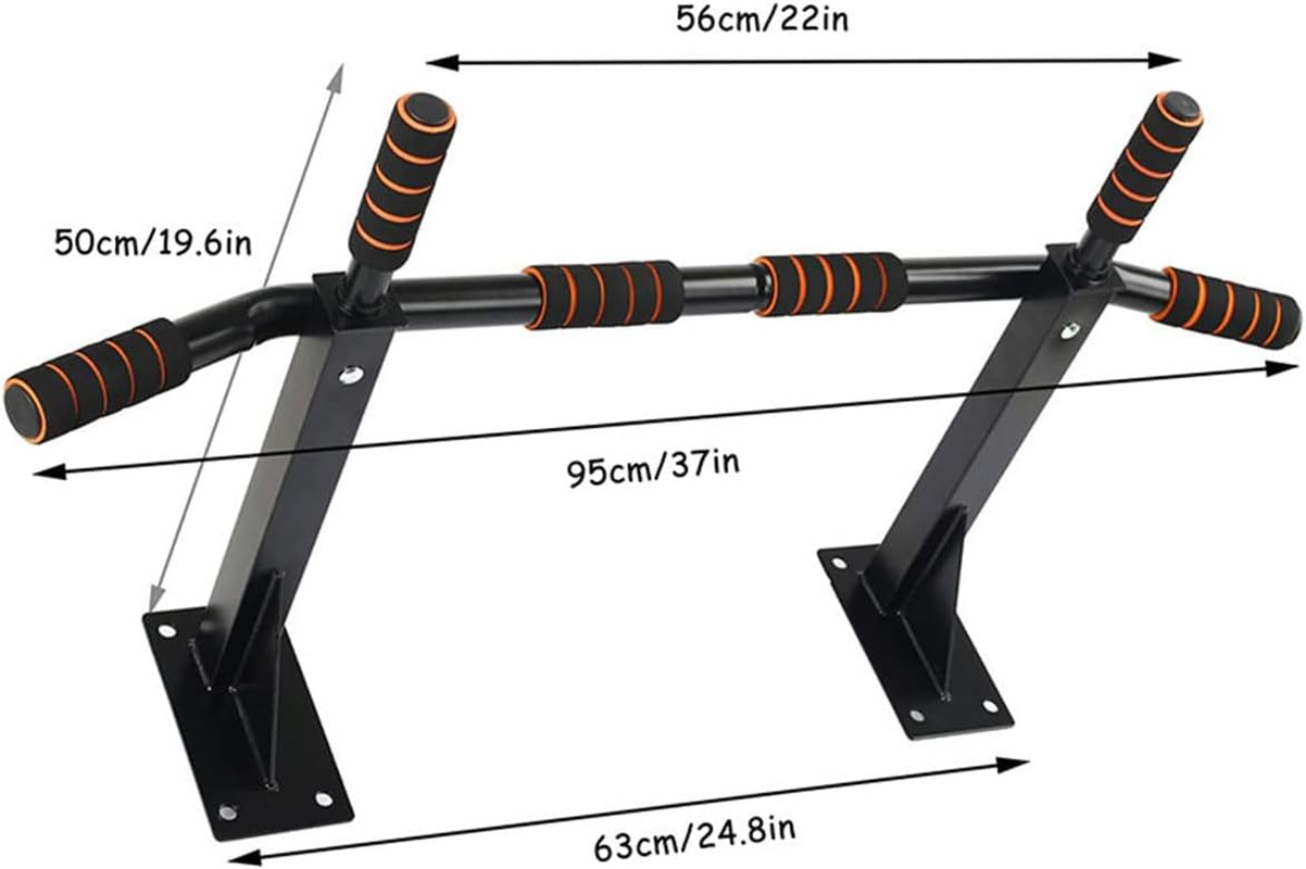 AIMALL Heavy-Duty Wall-Mounted Horizontal Bar for Door Frames, Adjustable Width 37-47In, Non-Slip Grips, High-Quality Steel, Ideal for Home Fitness & Bodyweight Exercises