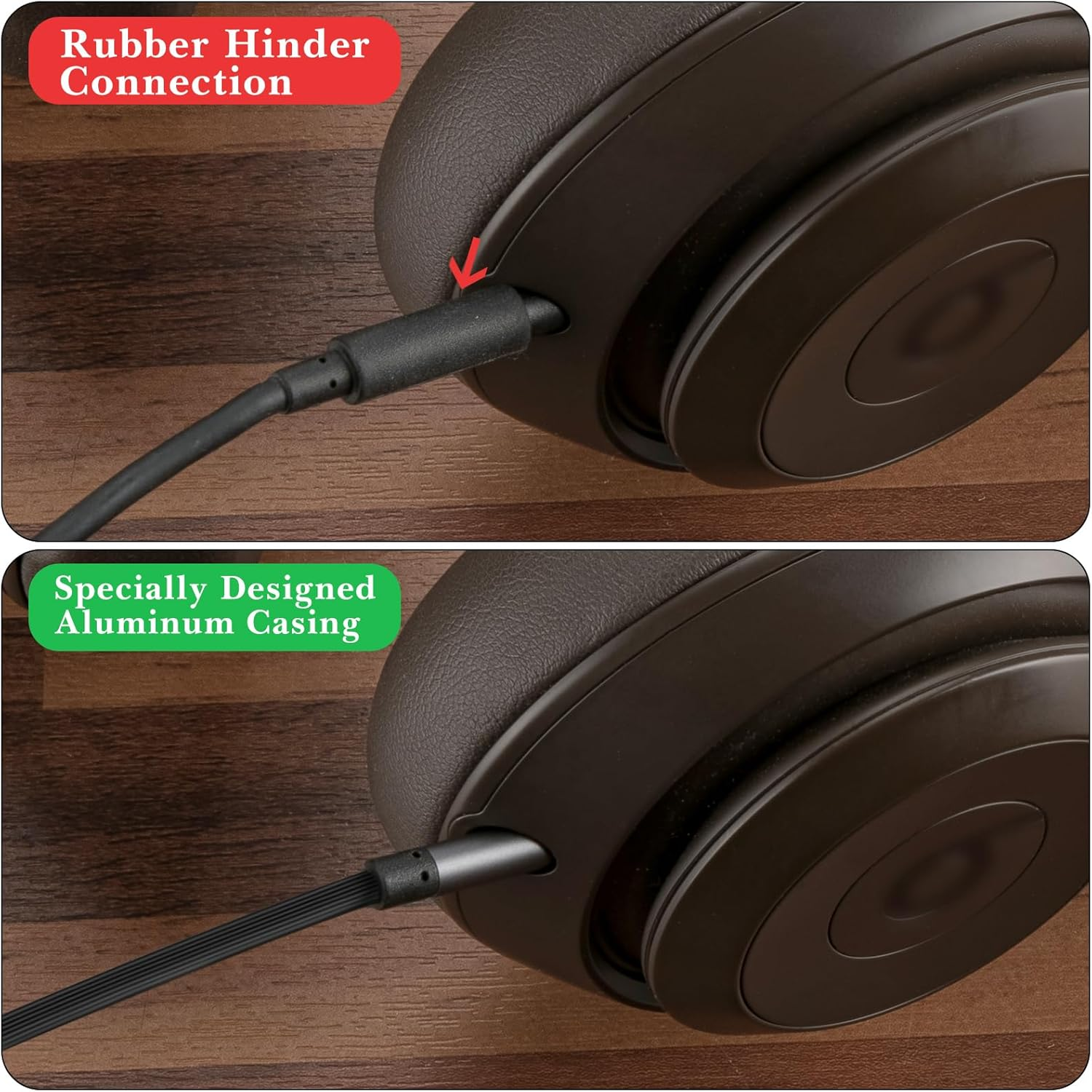 Geekria Audio Cable Compatible with Beats Studio Pro, Solo 4, Solo 3, Solo 2, Solo, Studio 3, Studio 2, Studio, Pro, Mixr Headphones Cable, 1/8" (3.5Mm) to 3.5Mm Replacement Stereo Cord (4Ft/1.2M) image number 5