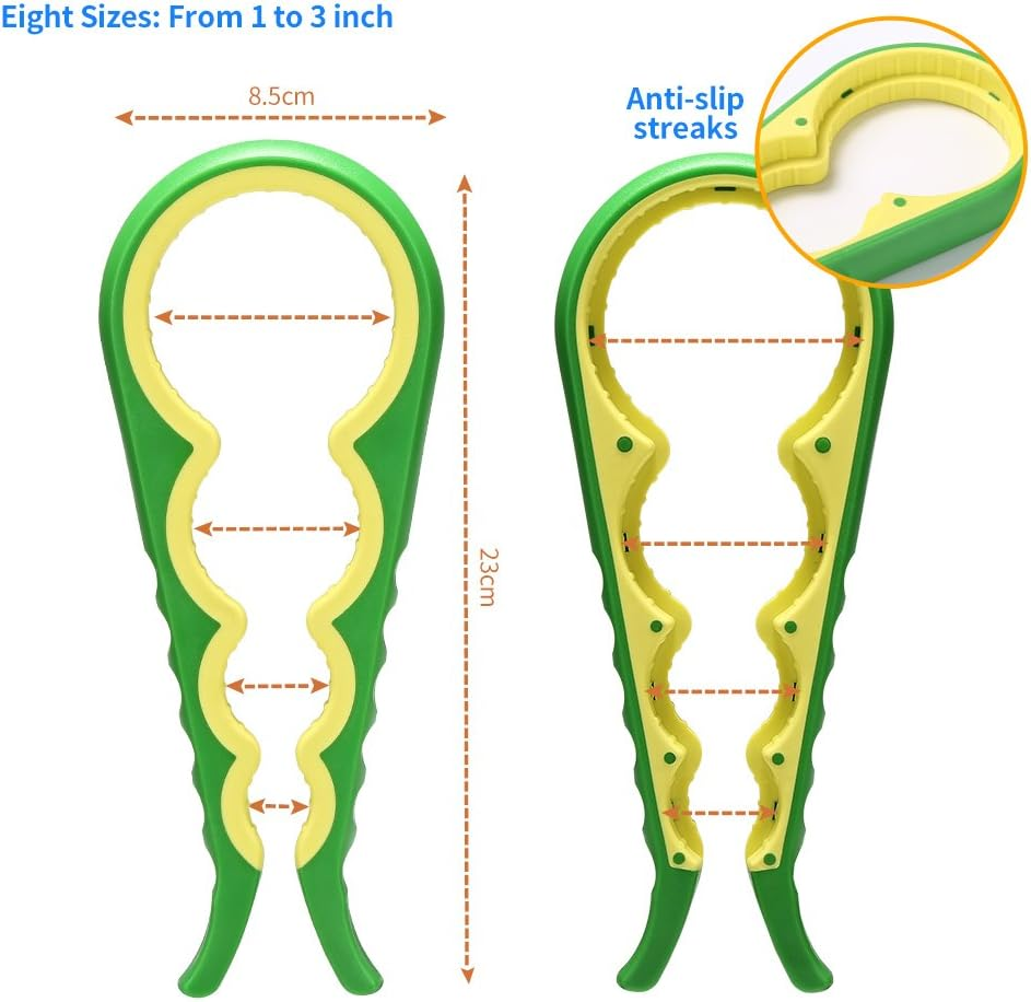 Jar Opener Get Lids off Easily for Seniors, People Suffering from Arthritis and Anyone with Low Strength, Non-Slip Heavy-Duty Can Jar Bottle Opener (Green)