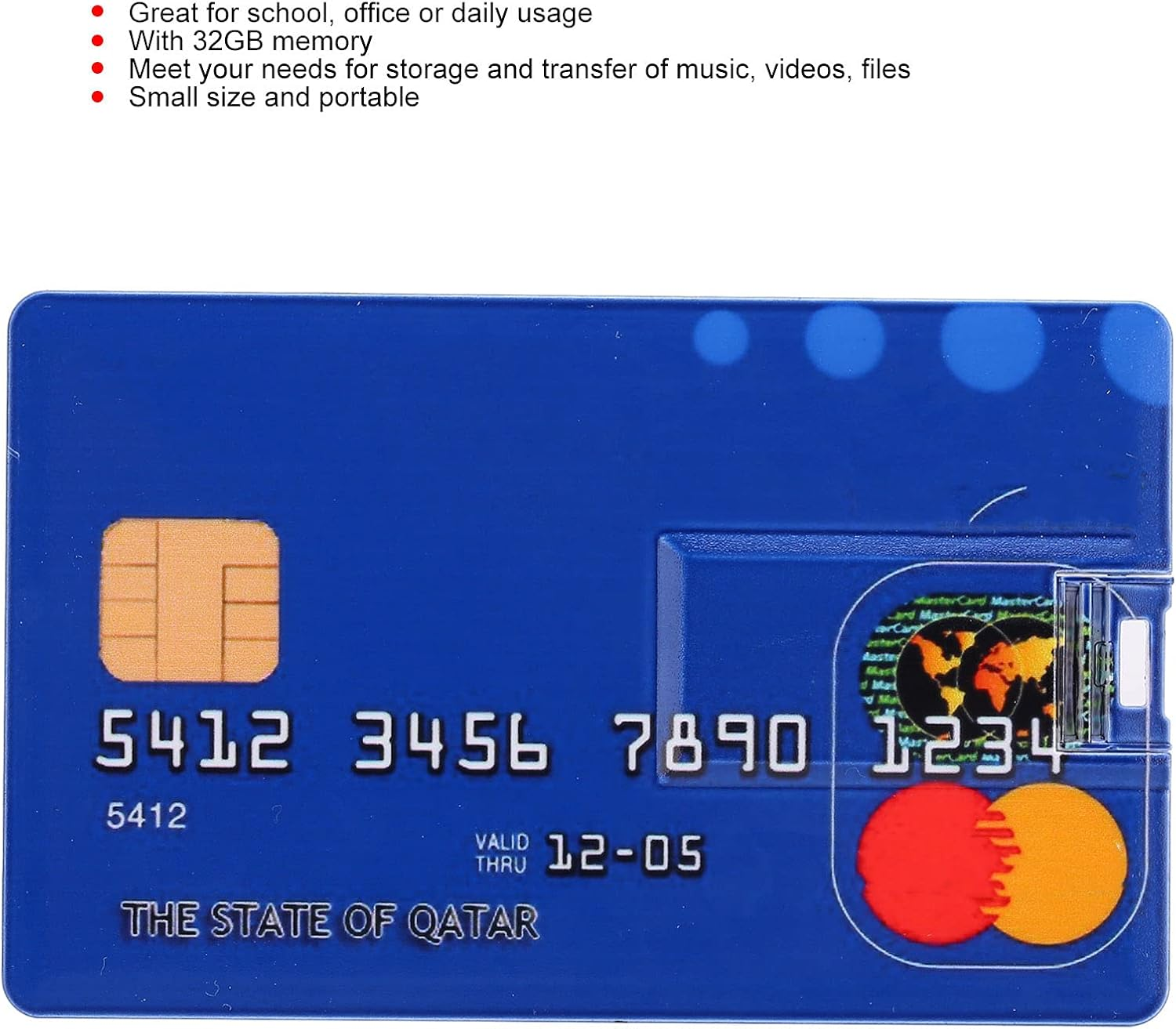 USB Flash Drive, 32GB Credit Bank Card Shape Flash Drive U Disk Thumb, for Data Storage and Transfer image number 2