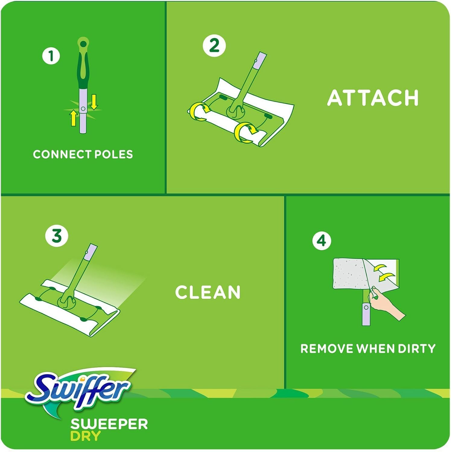 Swiffer Sweeper Dry Sweeping Cloths, Refills, Unscented, 32 Ct. image number 1