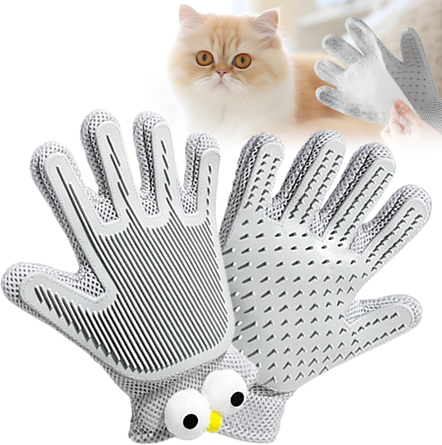 Pet Hair Remover Glove - Fur Gloves Cat - Fur Magnet Glove for Pets, Antistatic & Breathable, Washable, Ideal as a Cat Brush, Fur Magnet (Black, Pack of 2) image number 1