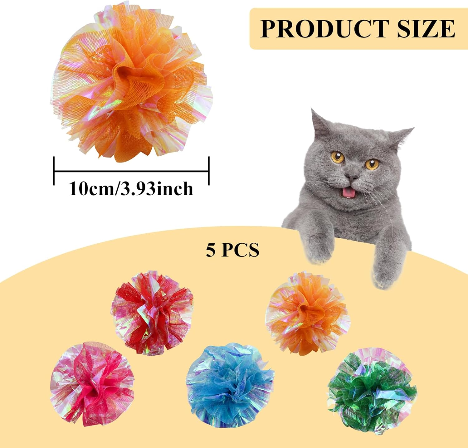 Andiker Cat Toy Cat Balls with Sound (Pack of 5) image number 2