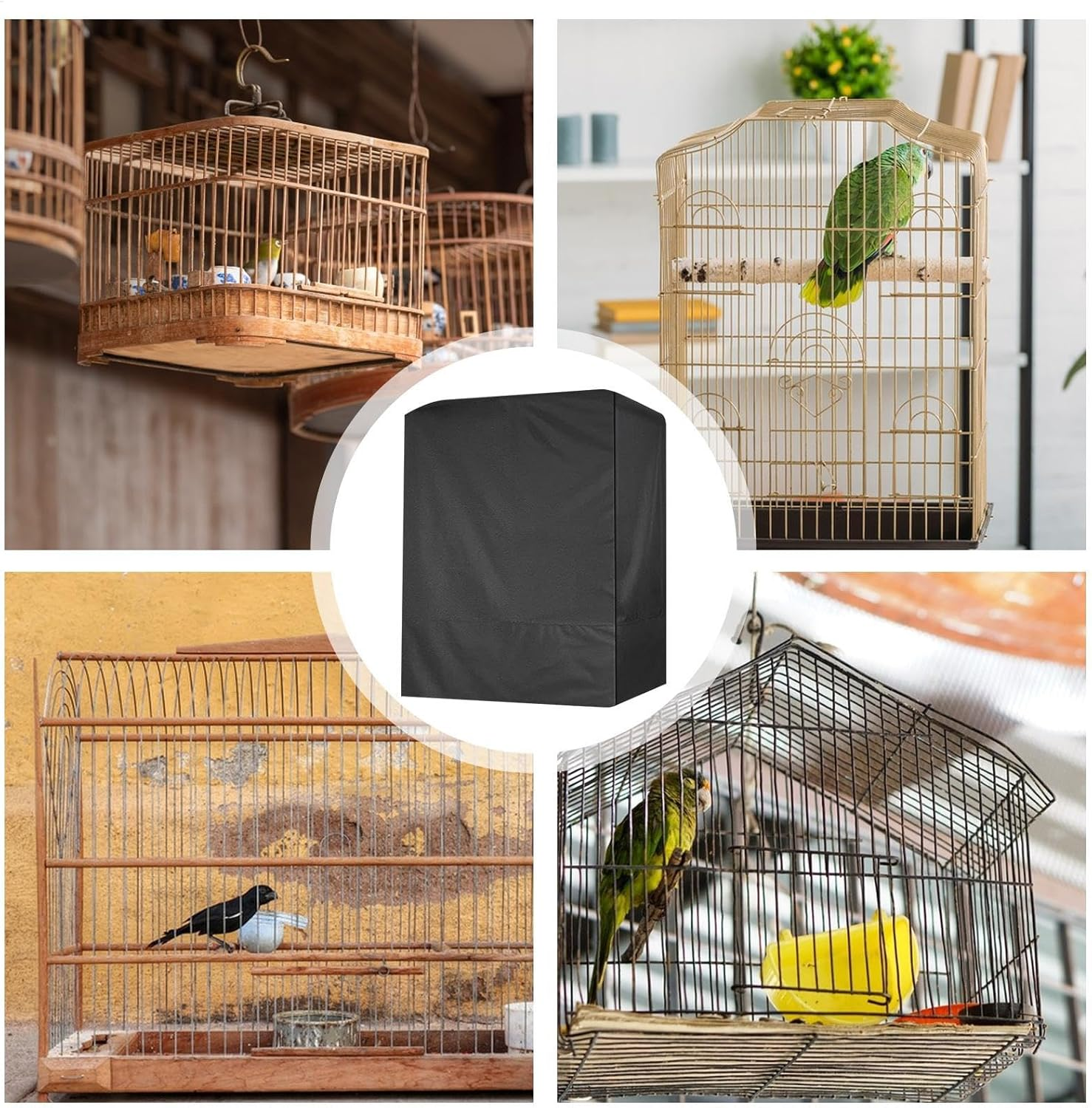 Night Bird Cage Cover - Parrot Cage Night Shield, Aviary Cover That Blocks Light | Cage Wrap for Quiet Area, Blackout Sunshade For image number 1