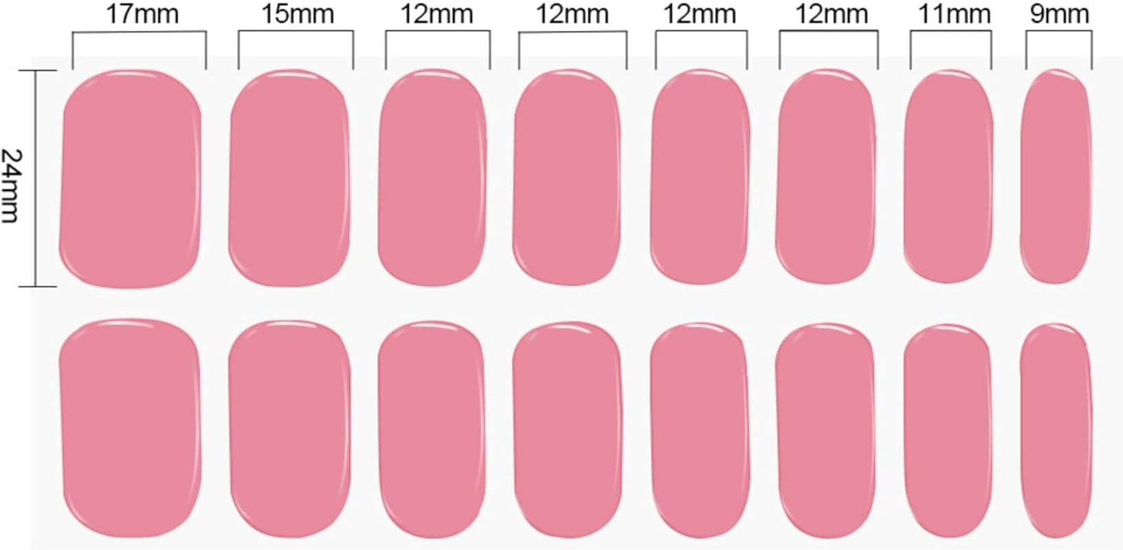 DIY Gel Nails 4-Colour Semi-Cured UV Nail Strips Full Cover Long-Lasting Soft Nail Art Stickers for Women (64Pcs,Pink/Blue-Gray/Light Pink/White)