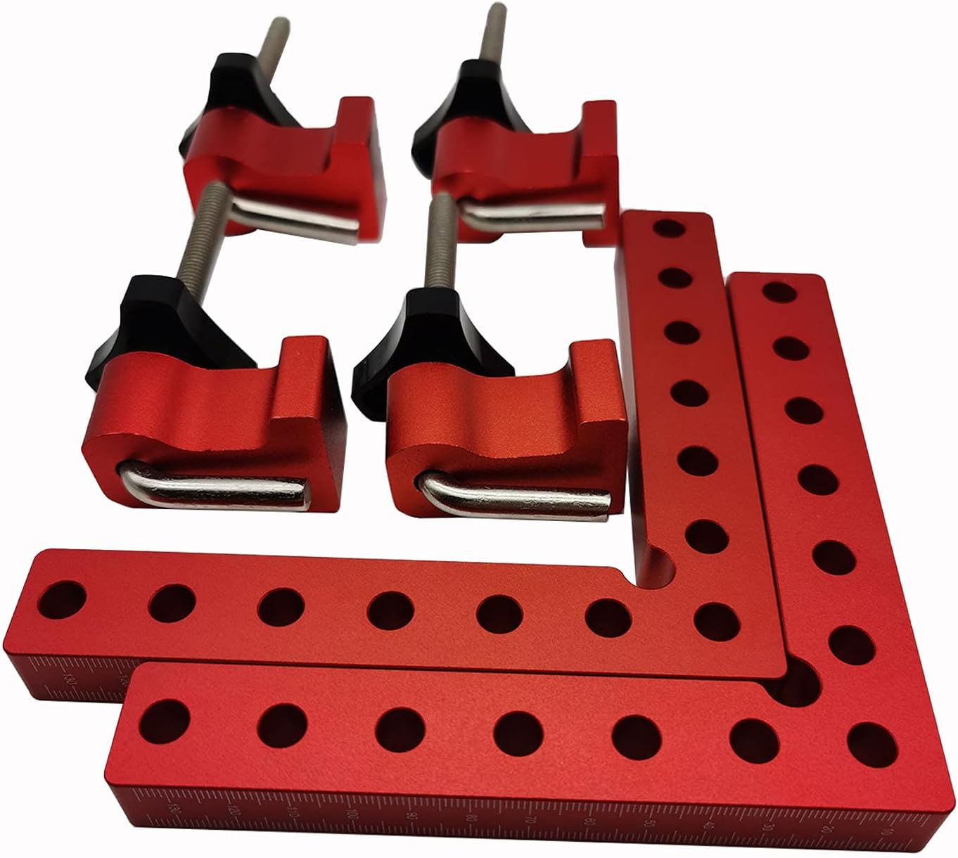5.5"&times;5.5" 90 Degrees Positioning Squares, Right Angle Squares with 8 Clamps, Aluminium Alloy L-Type Corner Clamp Woodworking Clamping Tool for Picture Frames, Boxes, Cabinets (140Mm X 140Mm)