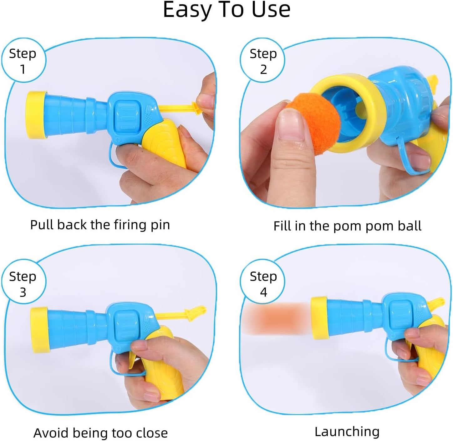 Cat Toy Ball Launcher,30Pcs Pompom Ball and 1 Ball Toy Launcher,Colorful and Soft Interactive Cat Balls, Funny Interactive Cat Toys image number 6