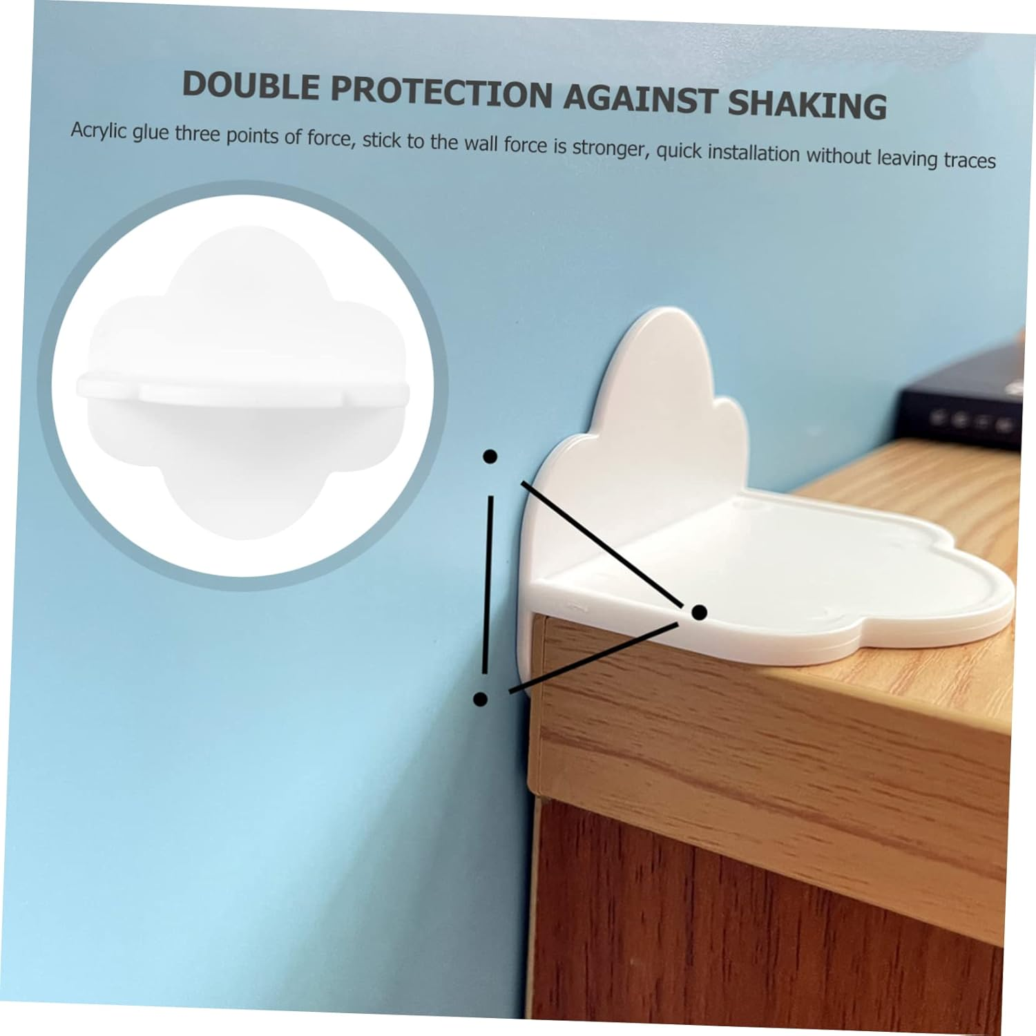 Furniture Wall Anchors No Drill anti Tip Safety Straps for Cabinets Bookcases Tv Stands Child Proofing Home Security 3X3X2.4 Inch image number 2