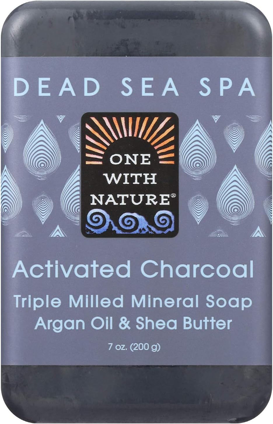 One with Nature - Activated Charcoal Triple Milled Mineral Soap Argan Oil & Shea Butter - 7 Oz.
