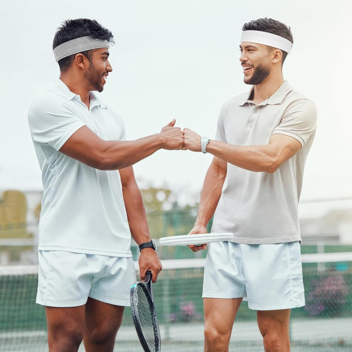 3Pack Sweatbands Sports Headband for Men & Women,Moisture Wicking Hairband Athletic Towel Headbands for Tennis, Basketball, Running, Working Out, Yoga image number 3