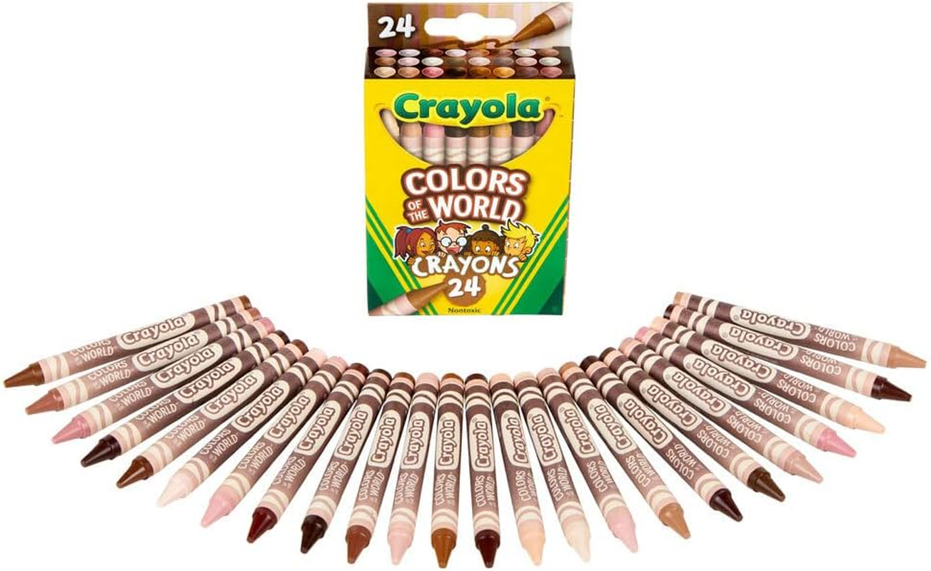 CRAYOLA 24Ct Colors of the World Crayons, Representing People of the World, Skin Tone Colours, Perfect for Colouring Books, Multi, 24 Count (Pack of 1), 520108 image number 2