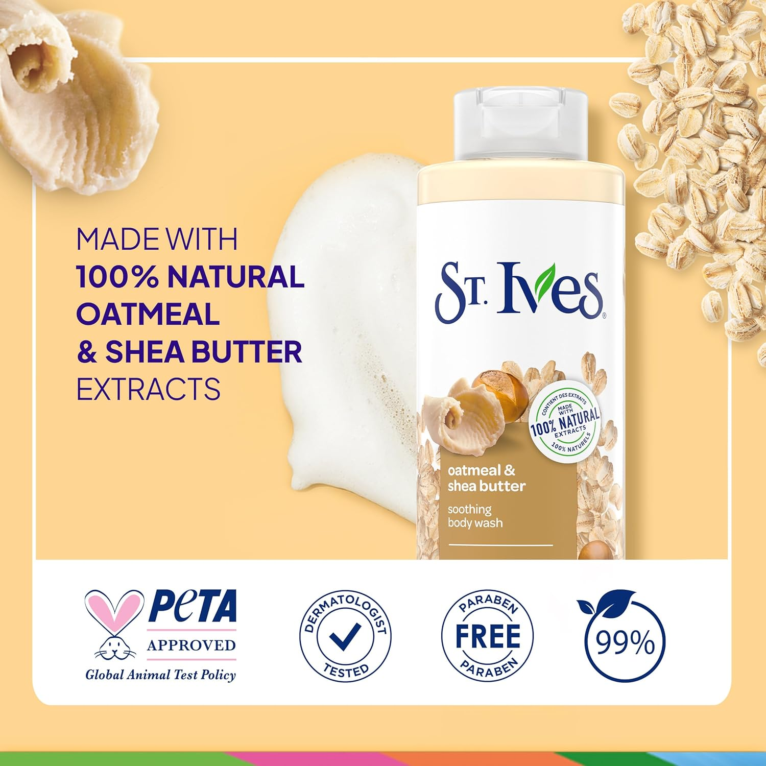 ST. Ives Oatmeal and Shea Butter Body Wash 650 Ml image number 5
