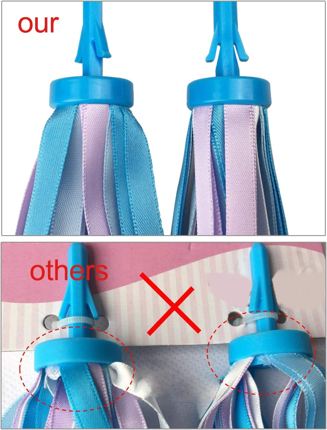 PLATT Kid'S Bicycle Handlebar Streamers Colorful Ribbons Tassel for Girls Boys Bicycle Handlebar Scooter Handgrip (1Pair) image number 2