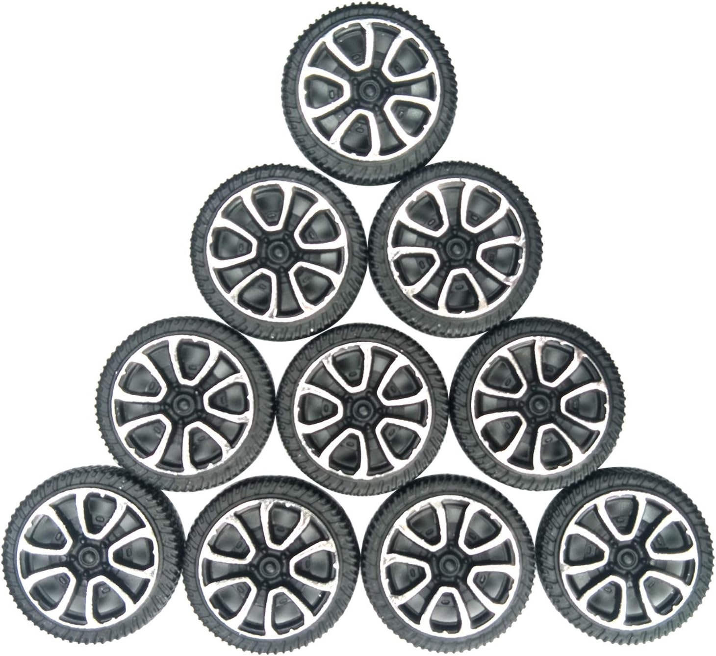 EUDAX 30Mmx9Mm Plastic Roll 2Mm Dia Shaft Toys Wheel and 2Mmx100Mm STEM Shaft round Rod Axles for DIY Toy RC Car Truck Boat Helicopter Model Part (300 Pcs) image number 1