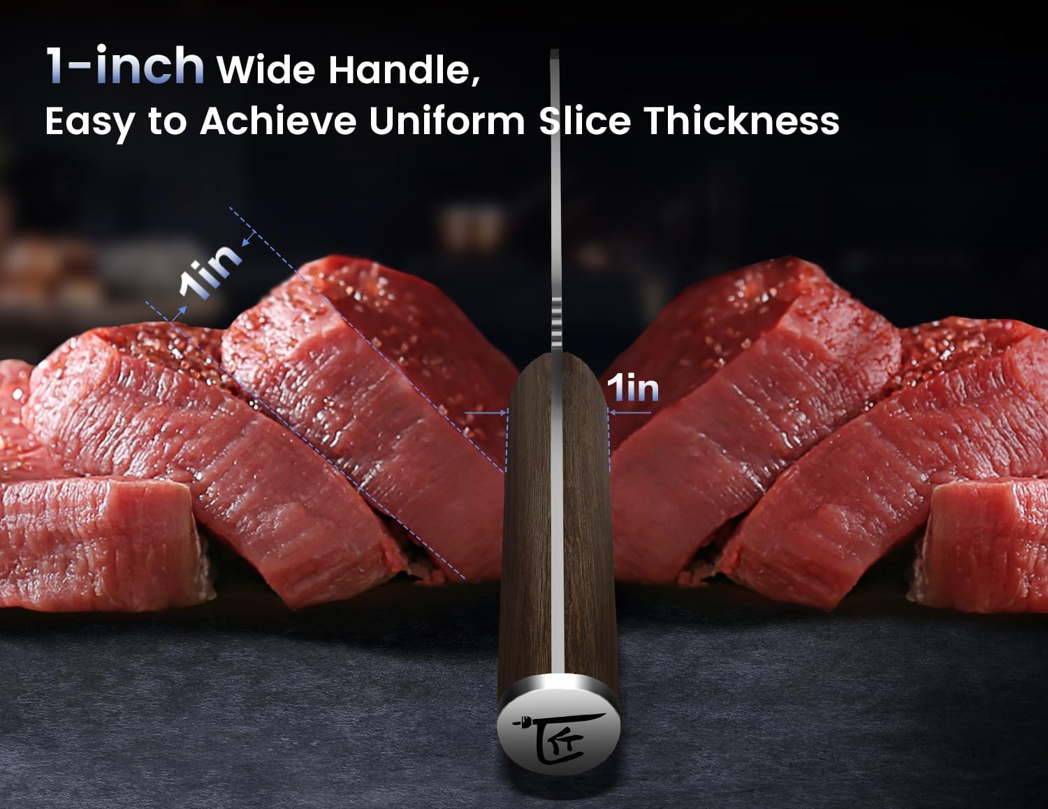 Butcher Knife, 10 Inch Meat Cleaver Chef Knife with Herb Stripper, Japanese Style High Carbon Steel Kitchen Knife for Chopping & Slicing, Damascus Pattern Full Tang Wood Handle Ideal for Gift image number 6