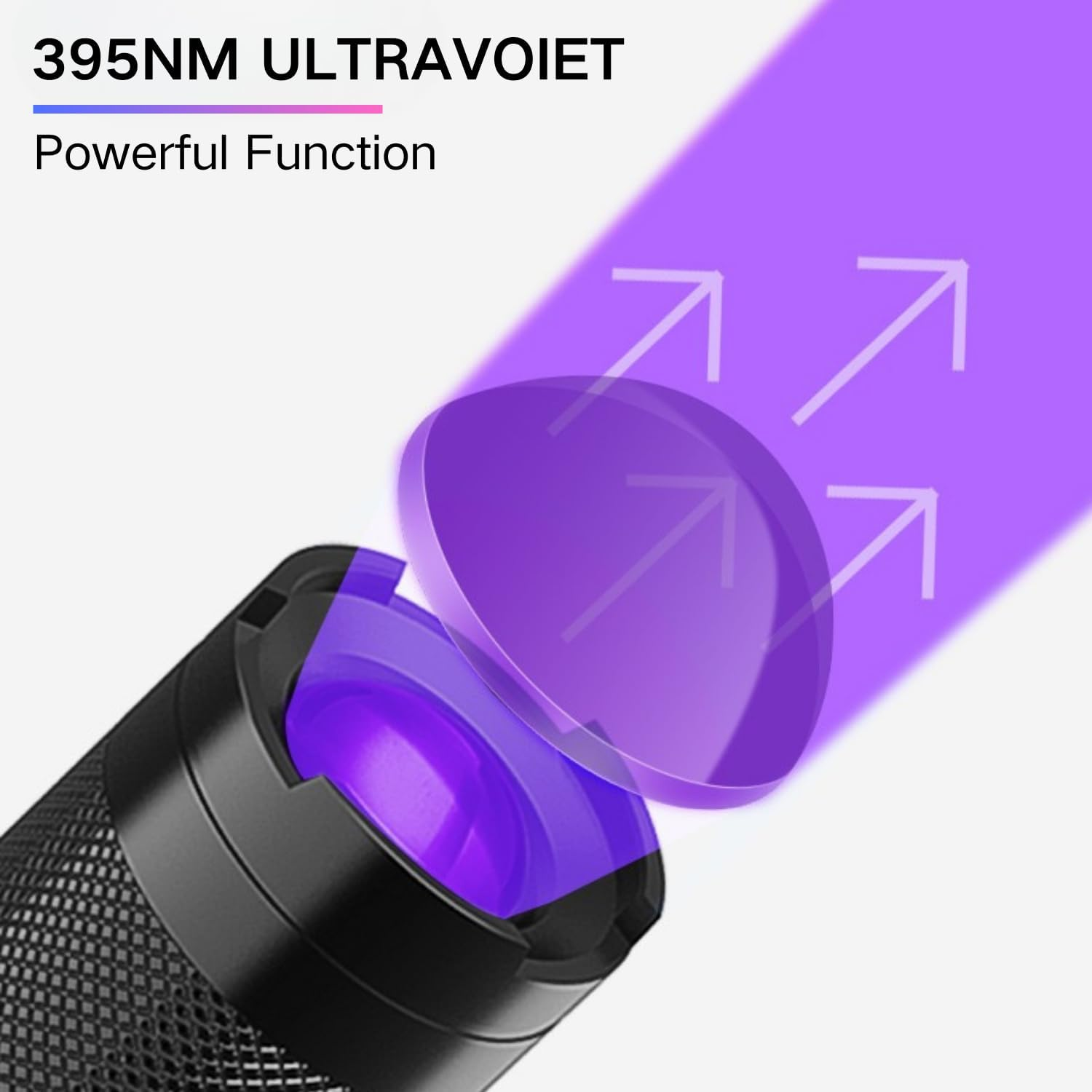 UV Black Light Torch, Handheld Blacklight Ultraviolet Flashlight 395Nm, Pet Urine Stain Detector Portable UV Torches LED Black Light Mini Flashlights Detector with Clip (AA Battey Not Included) image number 6
