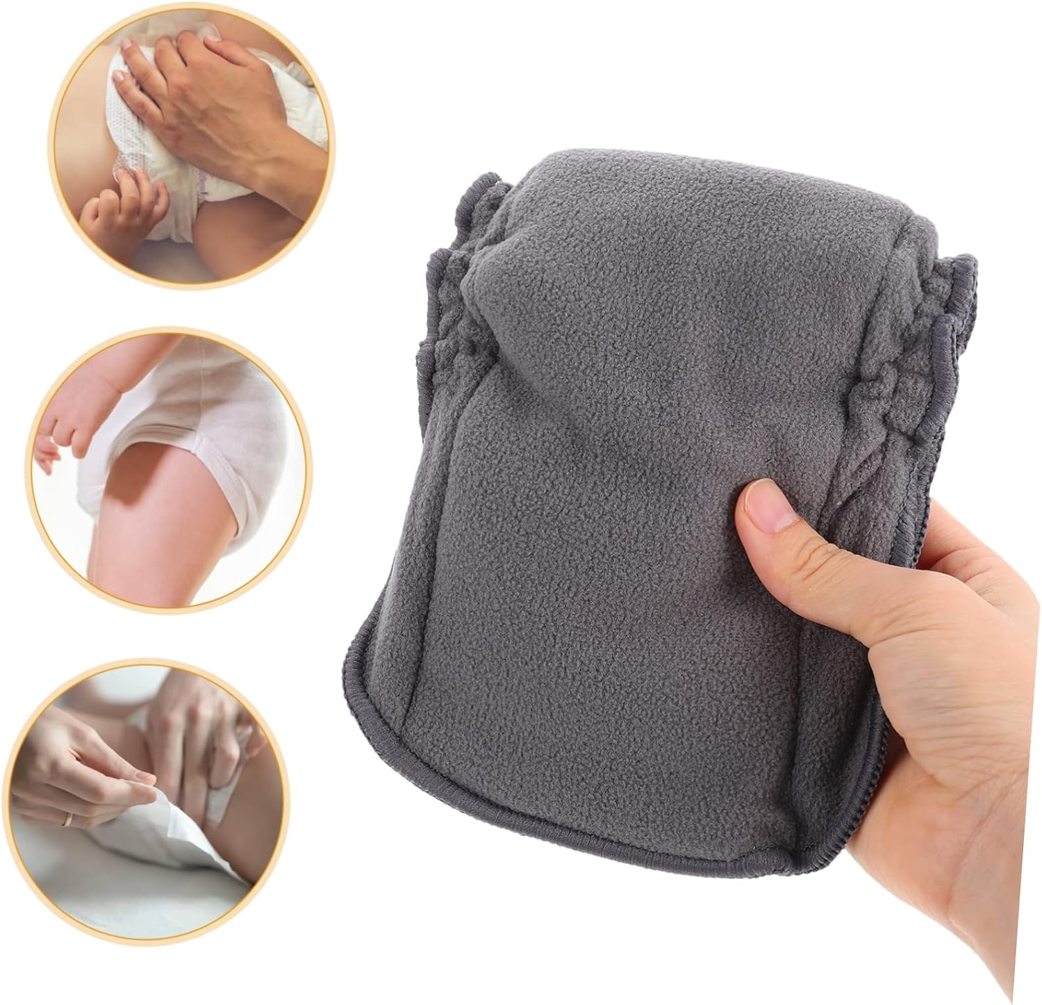 Abaodam 3Pcs Super Absorbing Reusable Diapers with Leak Resistant Bamboo Charcoal Washable Cloth Inserts for Portable Use and All Day Comfort image number 3
