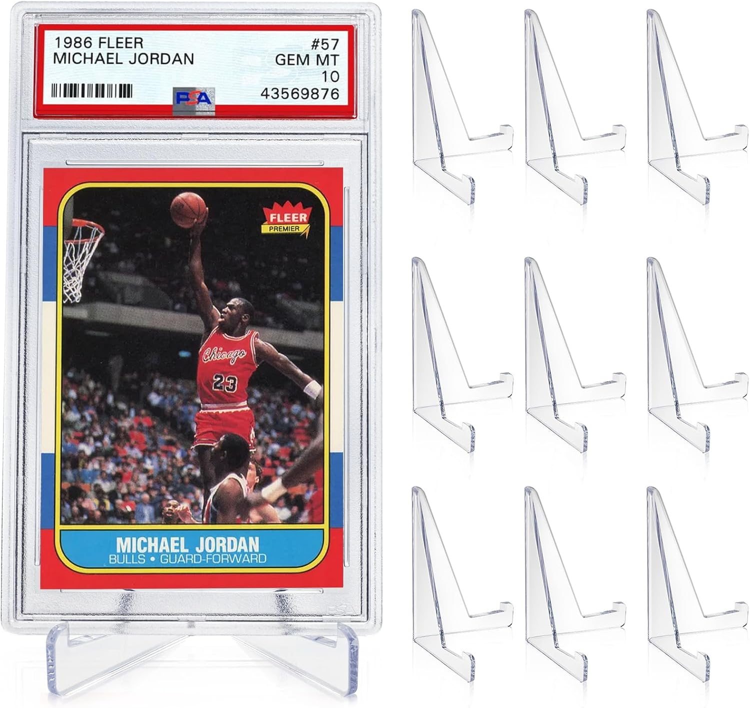 Tutata PSA Graded Card Stands, Trading Card Display Stand Mini Easel Holder, Clear Card Stands for BGS, PSA, SGC Baseball Sports Card- 10 Pack image number 3