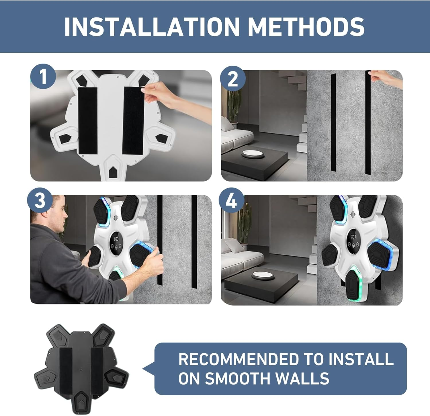Music Boxing Machine, Smart Punching Boxing Machine with Bluetooth (White) image number 4