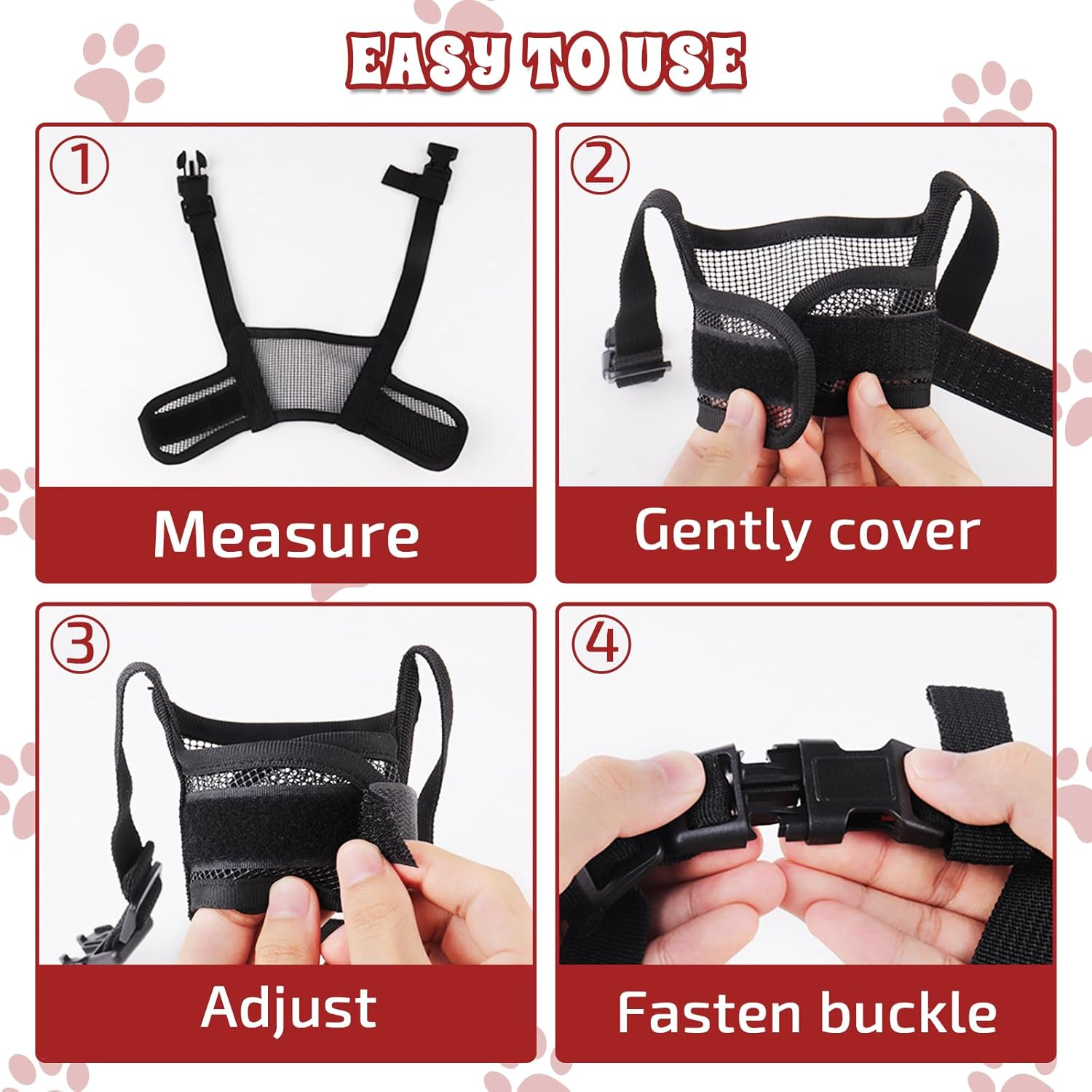 Byhoo Dog Muzzle Cover for Large Medium and Small Dogs Comfortable & Adjustable with Ultra-Breathable Soft Mesh Prevent Biting Barking and Chewing (Fits Mouth Size 7.09-9.45 Inches) image number 1