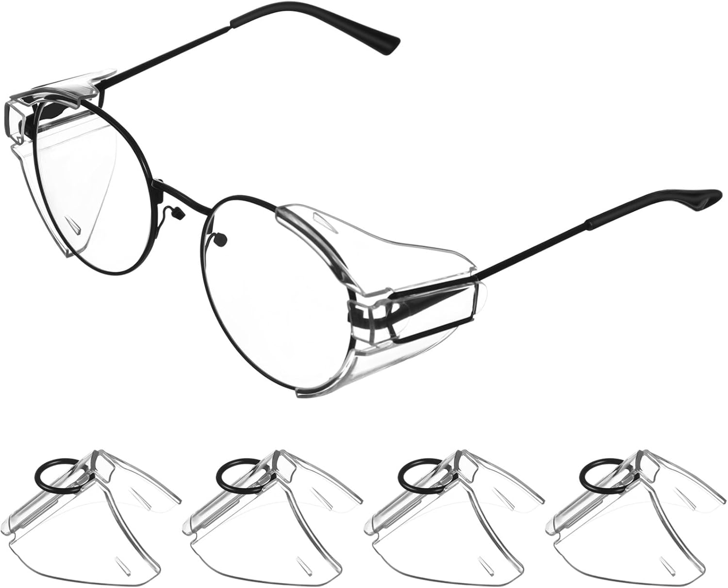 Ipetboom Eye Glasses Side Shields: 2 Pairs Safety Glasses Side Shields, Side Shield Glasses Side Shields for Glasses Safety Glasses Side Guard, Glasses Side Shield Flap for Safety Glasses image number 3