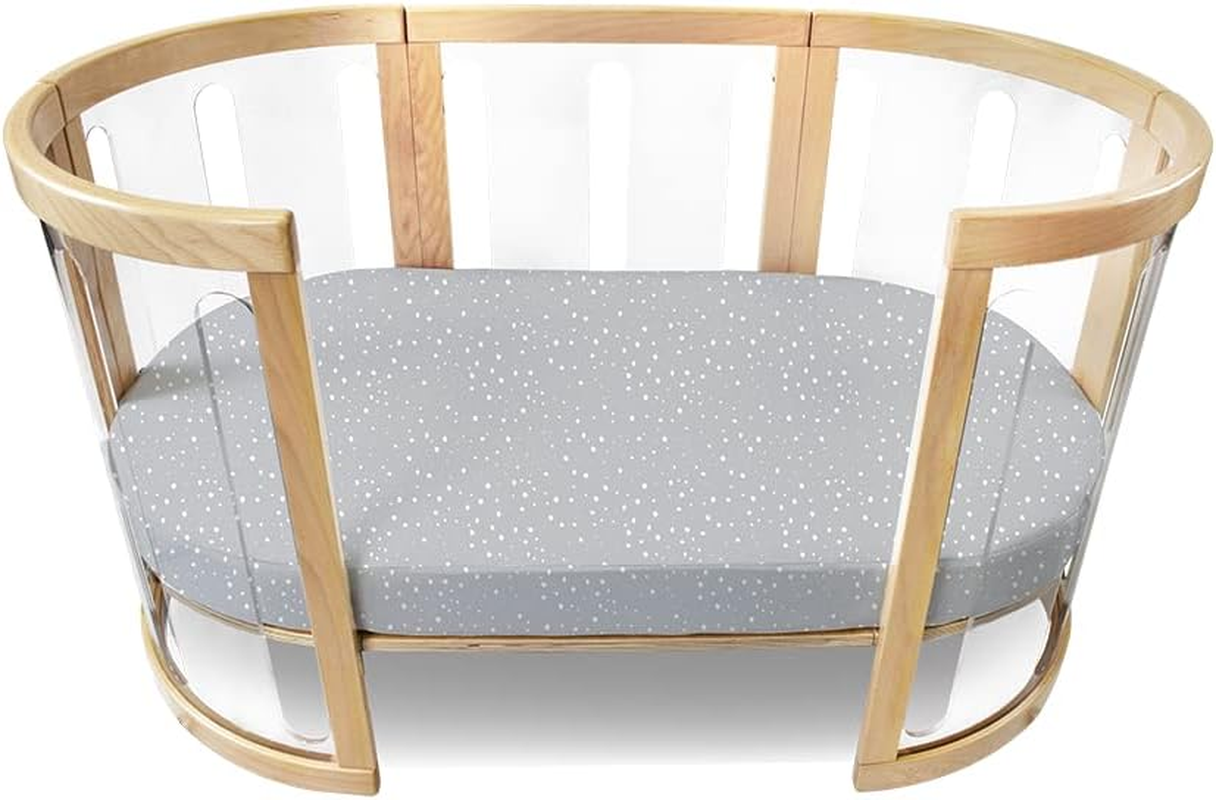 Babyhood Amani Bebe Jersey Cotton Oval Fitted Sheet, Drops