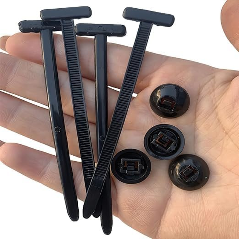 120 Pieces Cable Tie Buckle Set, Uv-Resistant Nylon, Self-Locking Wire Holders, Nylon Universal Cable Tie Buckle, Universal Push Mount Zip Tie Holders,Plastic Cable Ties Tool Fasteners Car Body image number 5
