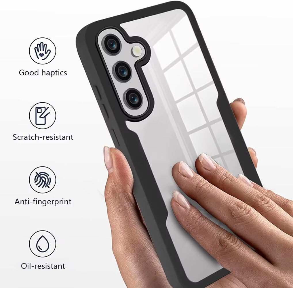 SEAHAI Transparent Case for Vivo V60 Lite 5G/4G, with Built-In Screen Protector, 360&deg; Full Body Armour Silicone TPU Bumper Shockproof Mobile Phone Case Protective Cover - Blue - Blue image number 4