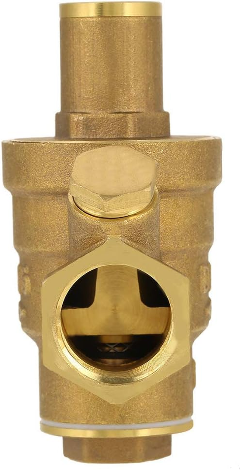 Adjustable Brass Water Pressure Regulator Valve, 1Pc Brass Adjustable Water Pressure Reducing Regulator Valve Thread DN15 1/2 with Pressure Adjustment Knob