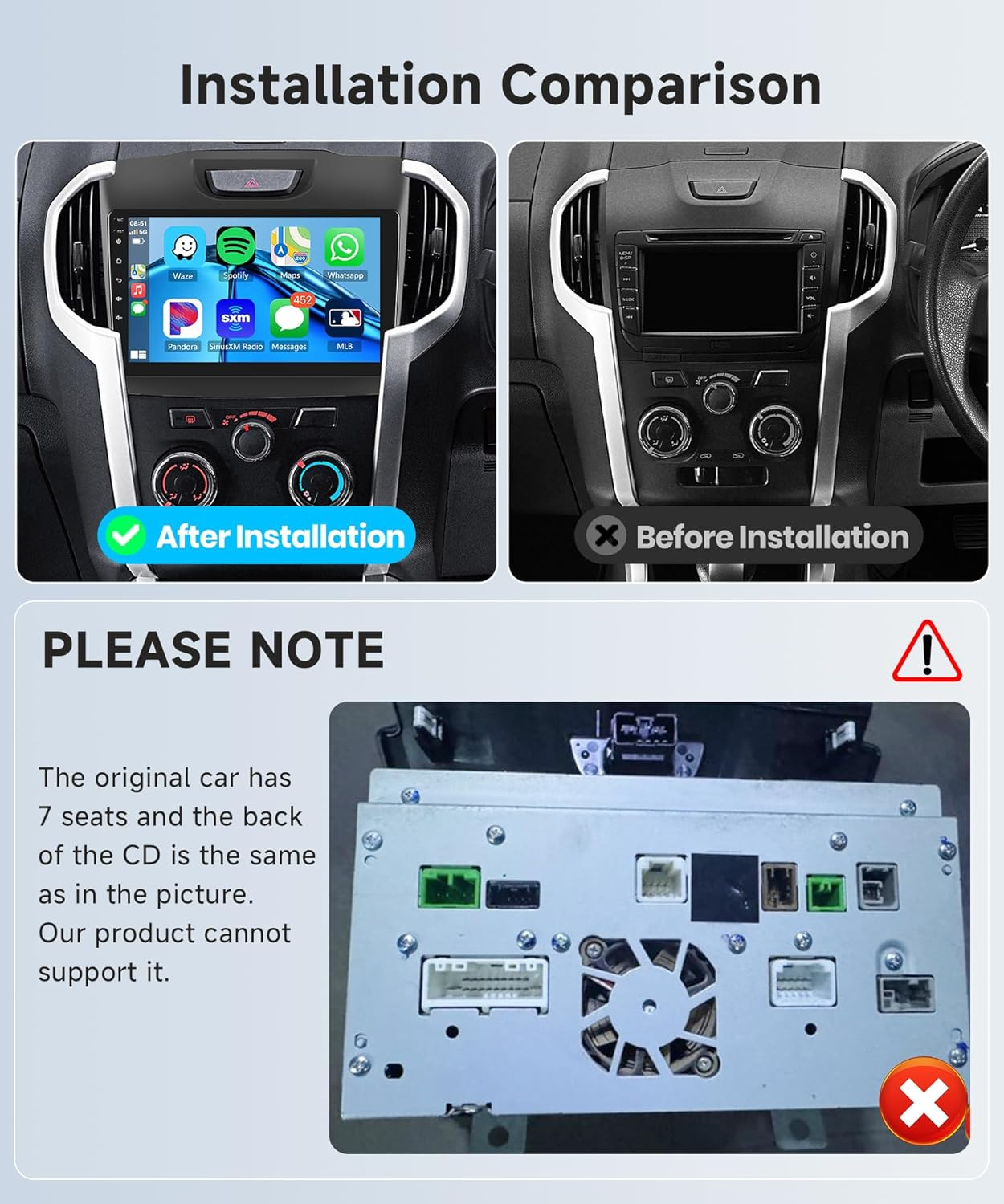 2G 64G for Isuzu DMAX and Chevrolet Trailblazer Holden S10 Colorado 2015-2018 Android Car Stereo Radio, 9 Inch Touch Screen Carplay Android Auto Mirror Link GPS Wifi Bluetooth FM/RDS Backup Camera image number 2
