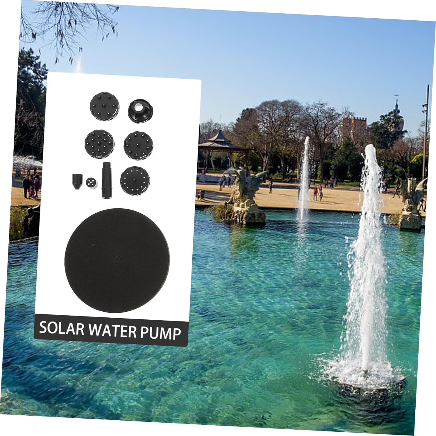 Solar Powered Pump Small Floating Fountain for Garden Decor Easy-Clean Solar Fountain Water Pump Automatic Operation without Battery Electricity image number 3