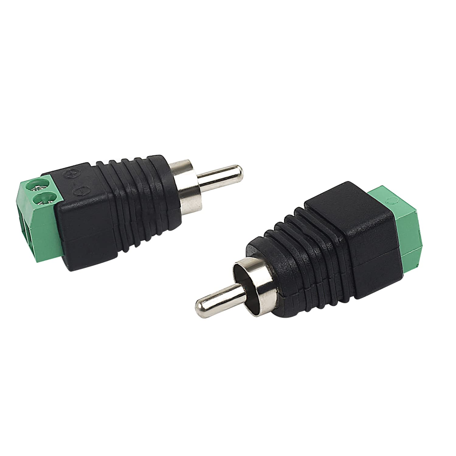 2PCS RCA Cable Audio Adapter Male Plug to AV Screw Terminal Audio Video Speaker Wire Connectors Adapter image number 1