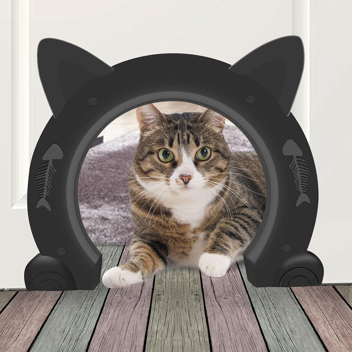 Ikuso Cat Door for Interior Door,Indoor Cat Door,Pet Doors for Cat, 10.55"*2.45"*9.05" (L) image number 4
