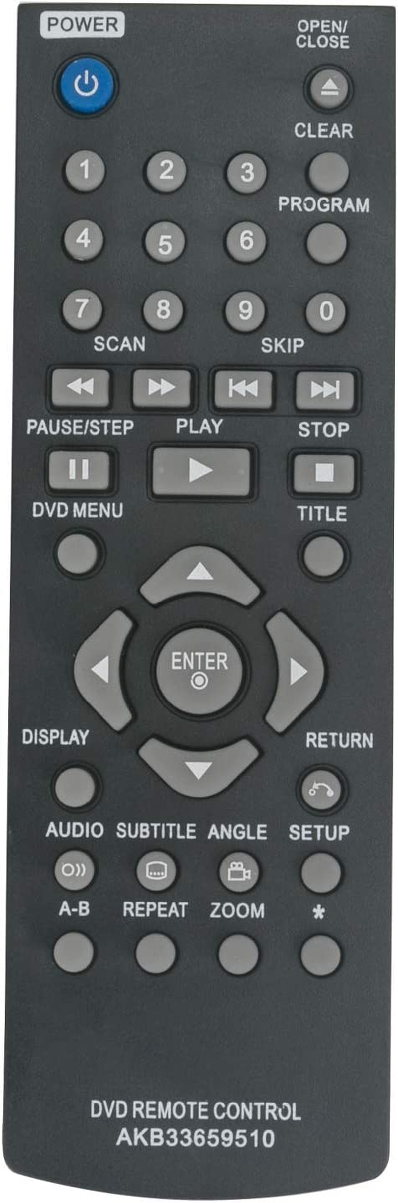AKB33659510 Replaced Remote Fit for LG DVD Player DVX380 DVX390 DVX382 DV550