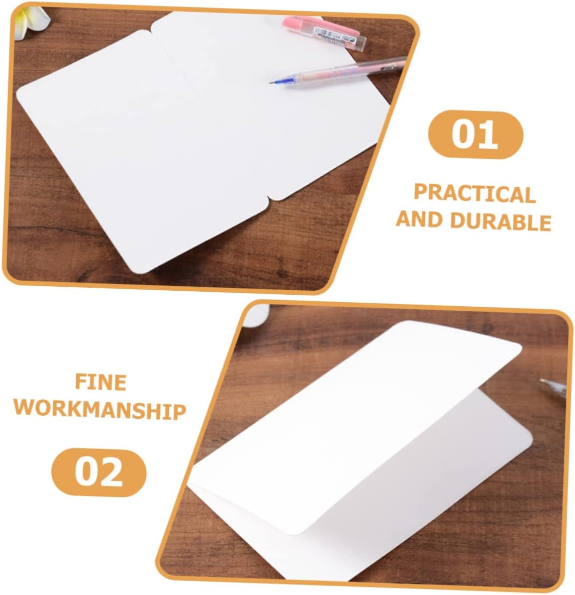 Operitacx 100Pcs Blank Kraft Paper Greeting Cards Blessing Cards for Holidays Birthdays and Parties for Crafting and Personal Messages image number 5