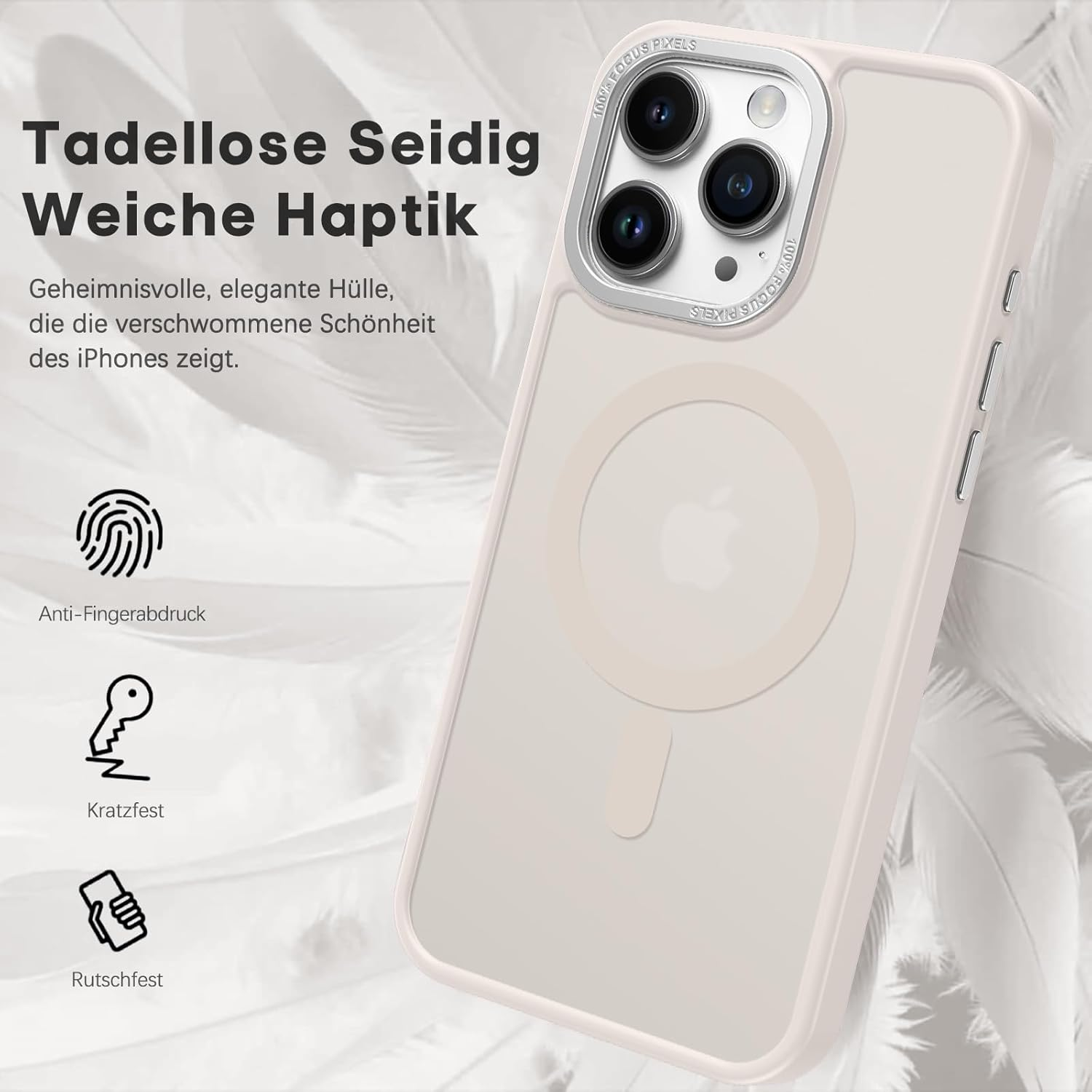 Gaobao Case for Iphone 15 Pro Max, Mobile Phone Case Iphone 15 Pro Max [Compatible with Magsafe] Translucent Matte Magnetic Shockproof Anti-Fingerprint Protective Case 6.7 Inches, Light Grey image number 1