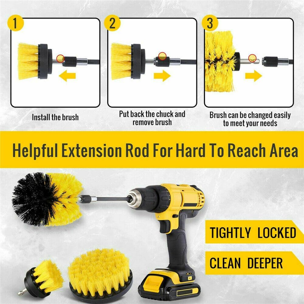 LEDON 6-Piece Drill Brush Power Scrubber Kit &ndash; Grout, Tub, and Tile Cleaning Tool Set image number 5