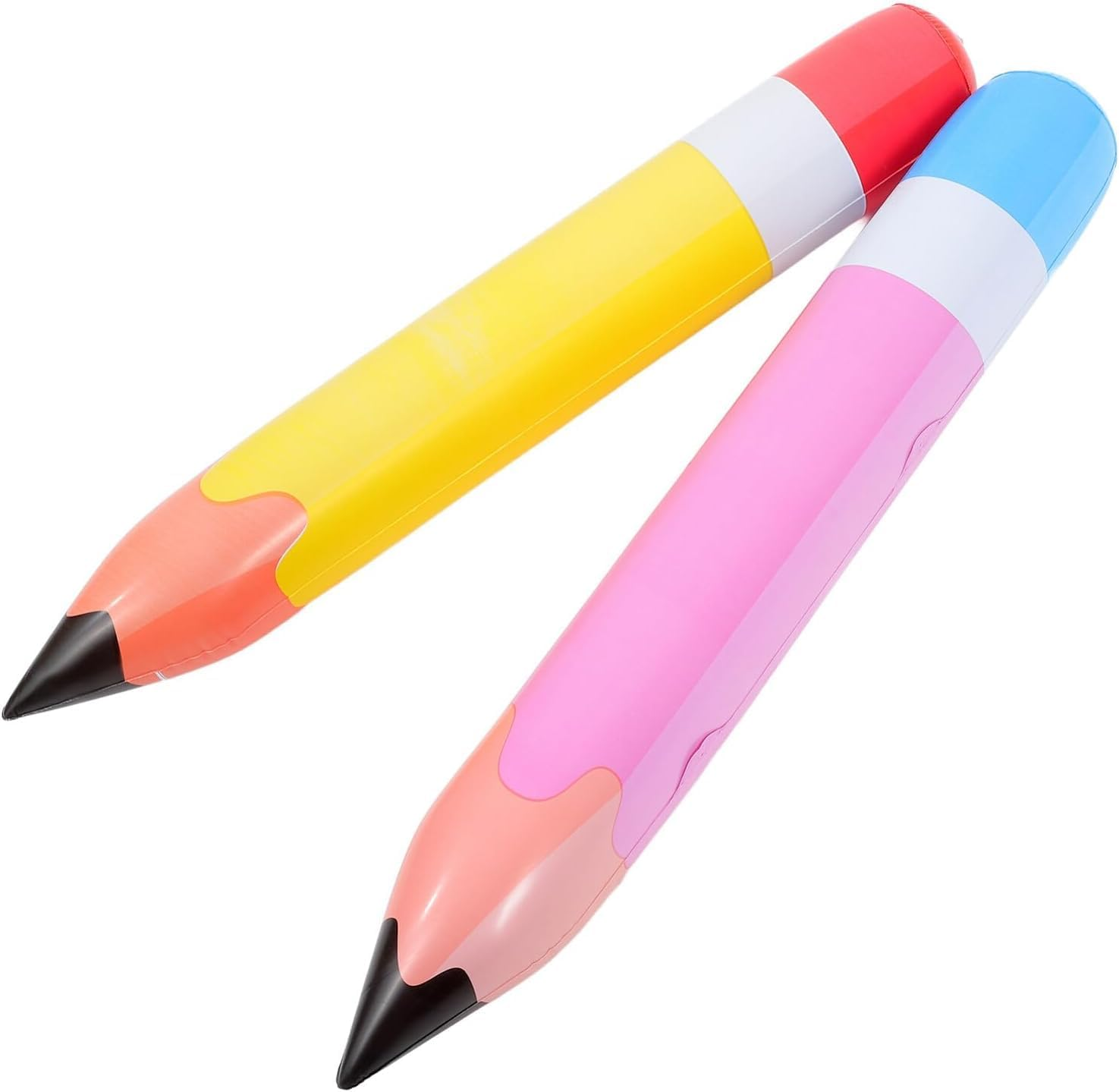 2Pcs Inflatable Crayon Balloon Large Blow Crayon Pencil Prop Giant Fun Pretend Game Decoration Children'S Birthday Baby Shower Art Party Gift image number 2