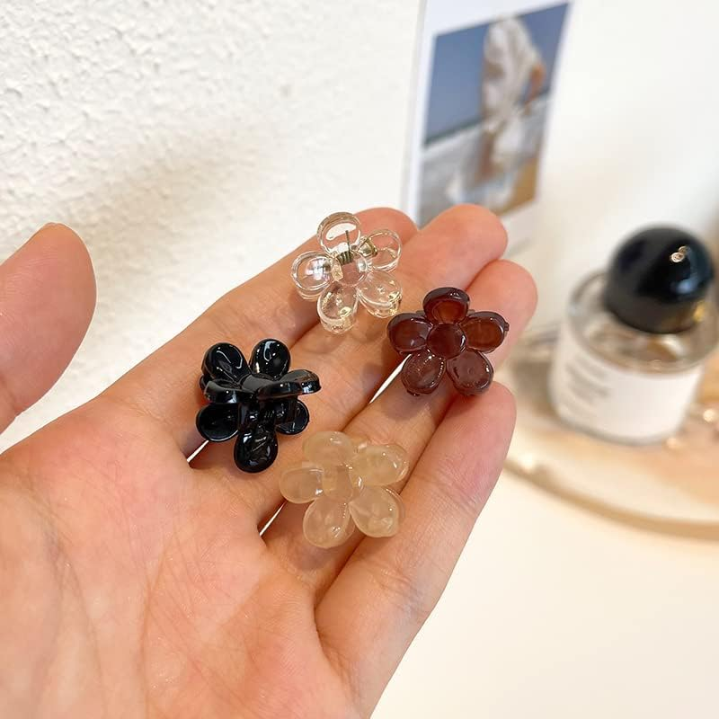 Set of 20 Black Mini Girls Braided Hair Clips Pony Clips Exquisite Side Clips Headpiece Hair Clips (Pink Rhinestones) image number 2