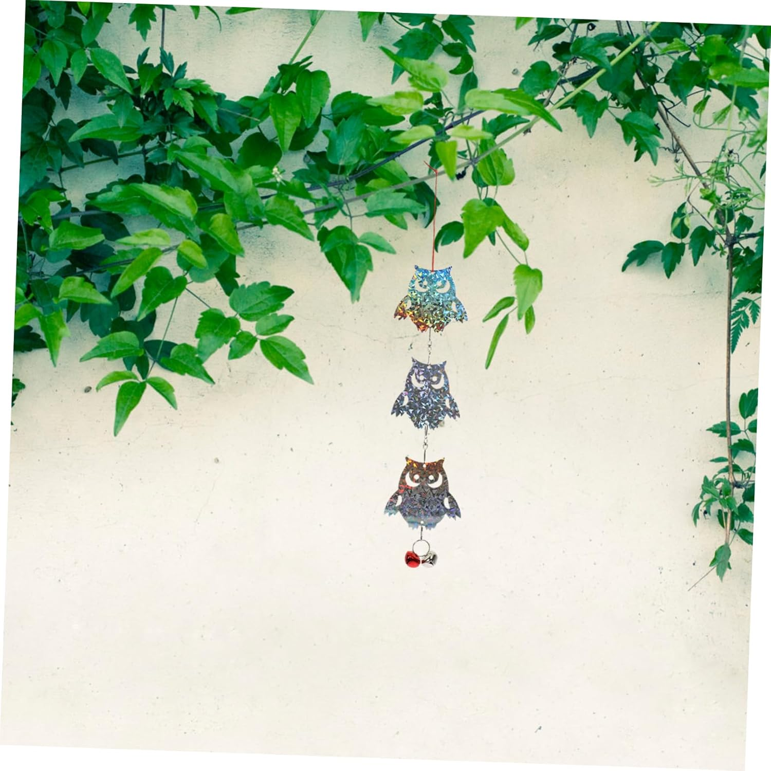 Reflective Device Wind Chime Bird Deterrents Pendant Bells Rhombus Disc Iron Sturdy Hanging Decor for Porch Garden image number 6