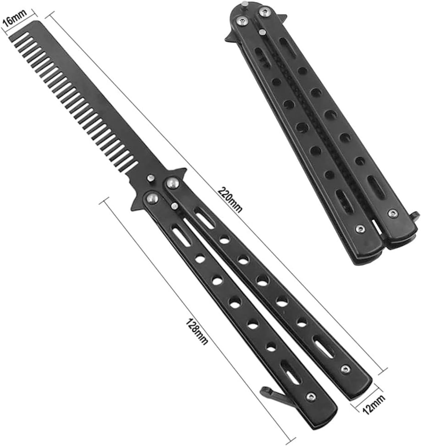 JYTDBCS Butterfly Comb, Foldable Hair Comb, Beard Comb, Practice Butterfly Comb, Flipping Trick Comb, Stainless Steel Hair Comb, Butterfly Hair Comb for Beginner, Salon Beauty Tool, for Trainer Lover image number 3