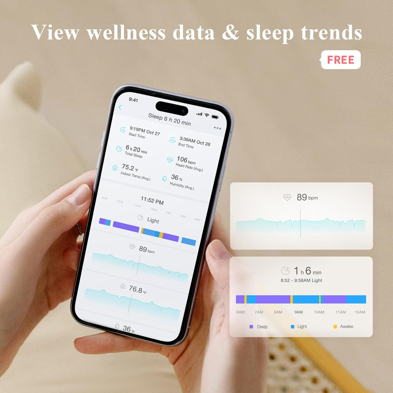 Sense-U Smart Sock Shoe (Long Range) Baby Monitor with On-Device Sleep Indicator & Notifications, Sleep Patterns, Naps from Anywhere for Peace of Mind image number 4