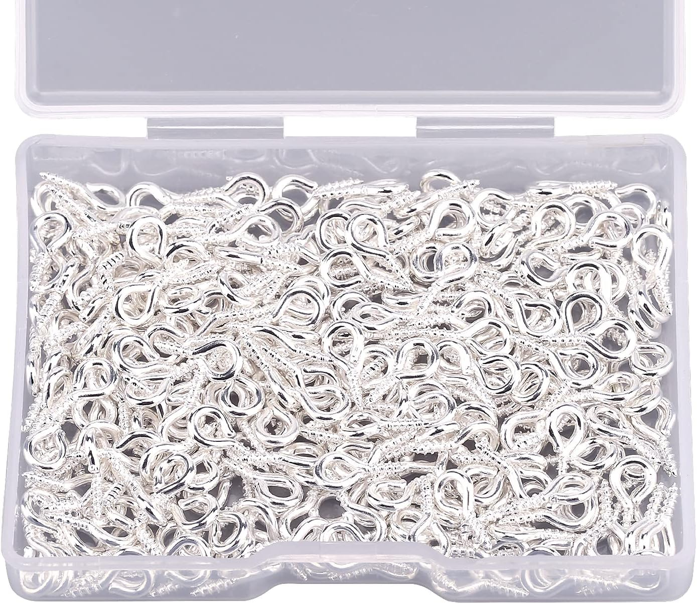 AIEX 300 Pcs Screw Eye Pins Hooks Eyelets Screw Threaded for Jewelry Making Findings DIY Crafts, Silver image number 1