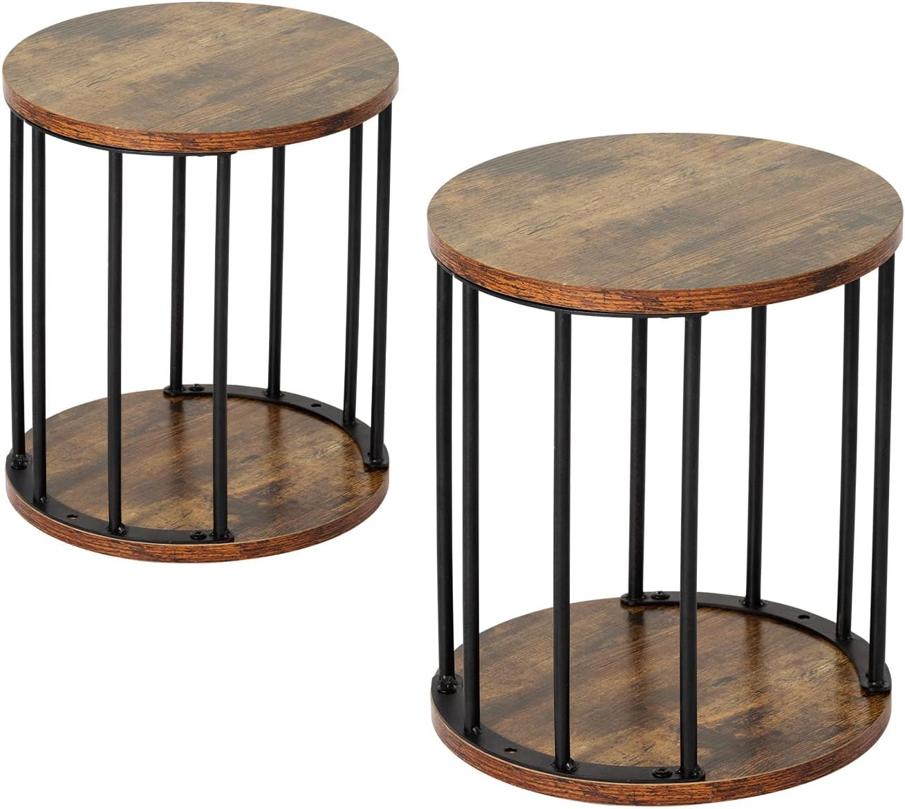 HDANI Small round Wooden Step Stool for Kids Adults, 300Lbs Load Capacity Garden Stool, Non-Slip Small Stool for Plant Stand, Kitchen, Bathroom and Bedroom, White