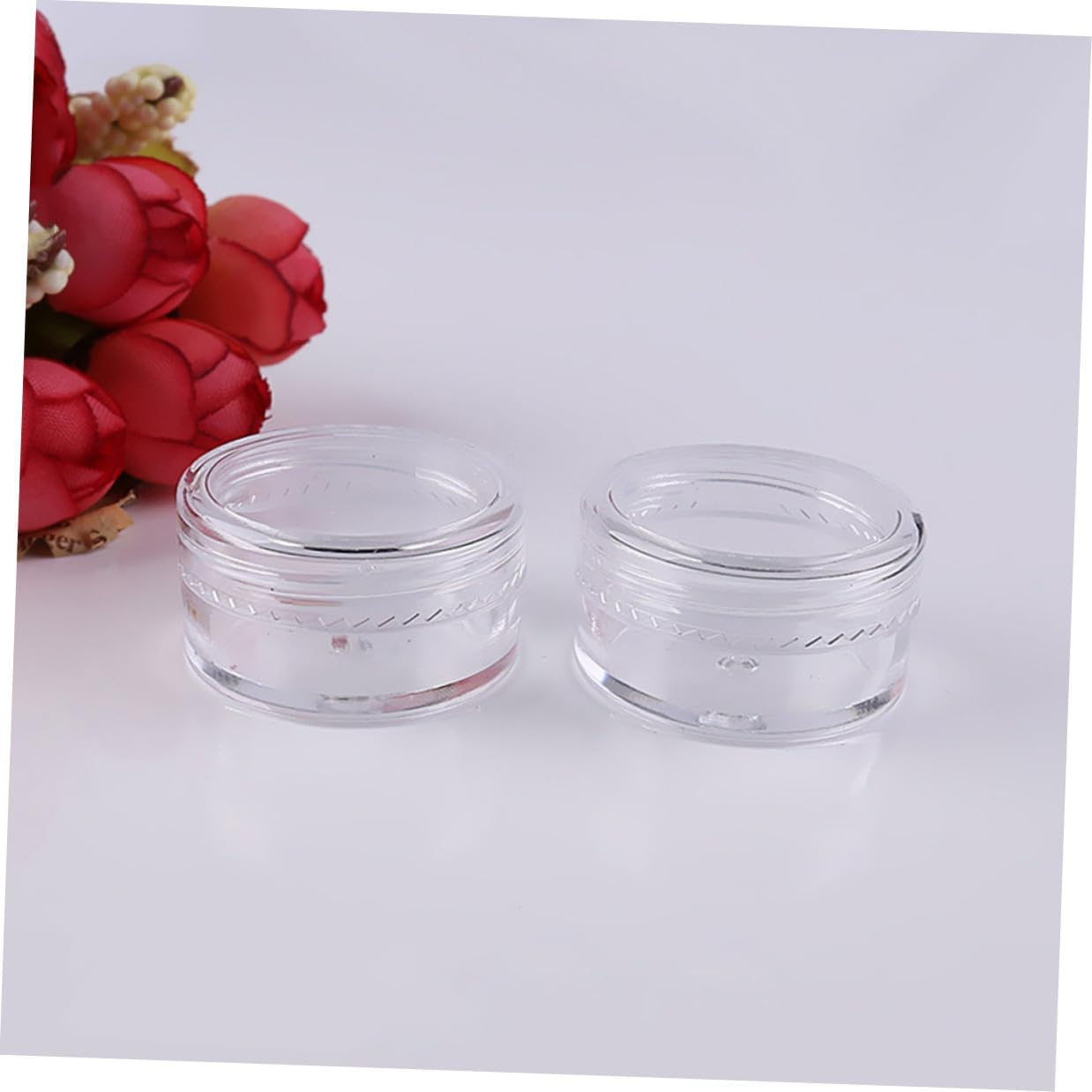 Anneome 50Pcs 5Ml 5G round Plastic Cosmetic Jars Refillable Containers for Loose Powder Eyeshadow Face Cream Portable Empty Pots image number 1