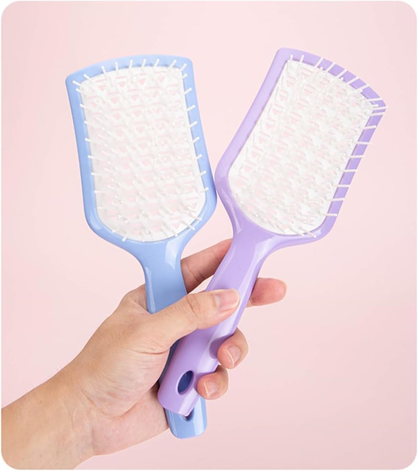 Norajane Detangling Brush, Willow Brush, Nora Jane Detangling Brush, Breathable Soft Bristle Brush, Ventilated Anti-Tangle Hairbrush, Reduce Hair Pulling and Curl Separation (White Purple) image number 2
