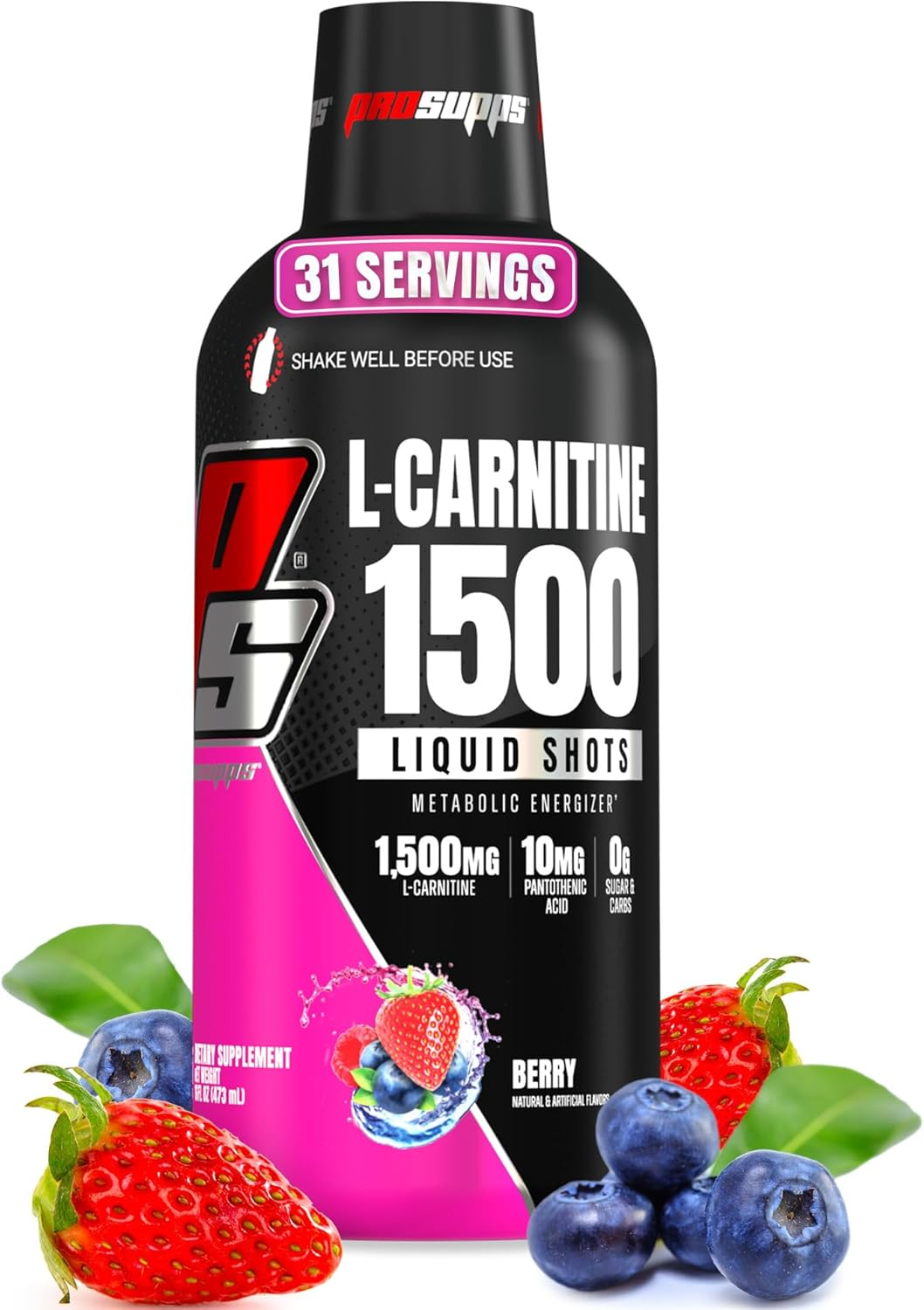 Prosupps L-Carnitine 3000 Liquid Fat Burner, Stimulant Free Metabolic Enhancer, 31 Servings (Berry Flavor) image number 5